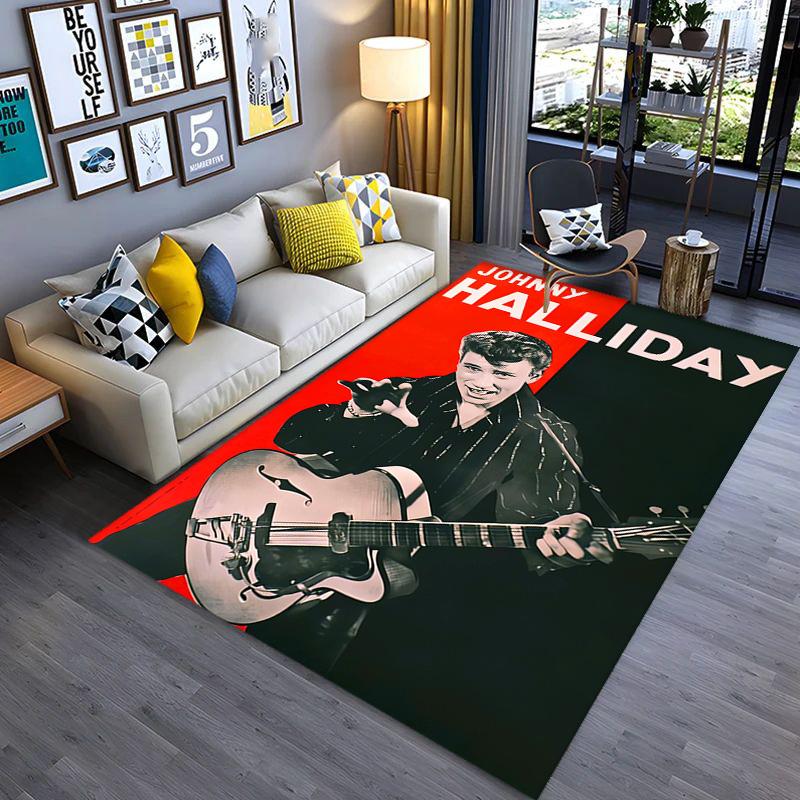 Rock Legend Johnny Halliday carpet Suitable for all seasons Home Decor Doormat Office chair cushion Protective pad