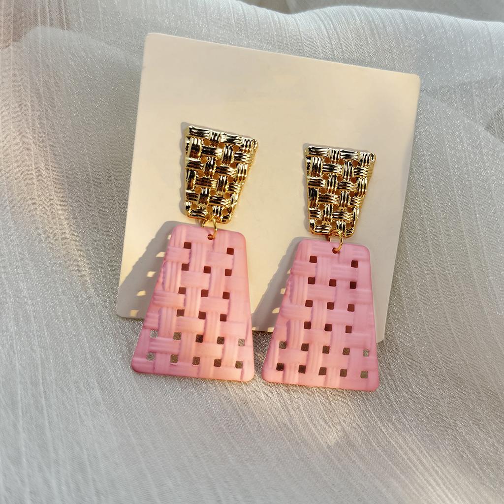 Fashionable Colorful Geometric Irregular Oval Earrings