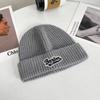 Large Head Circumference Woolen Hat for Men, Winter Thickened Warm Ear Protection Letter Knit Hat, Japanese Style Simple Versatile Cold Weather Hat