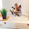 3D Breaking Wall Squirrel Wall Sticker Self-Adhesive Removable for Kids Room Living Room Home Decor