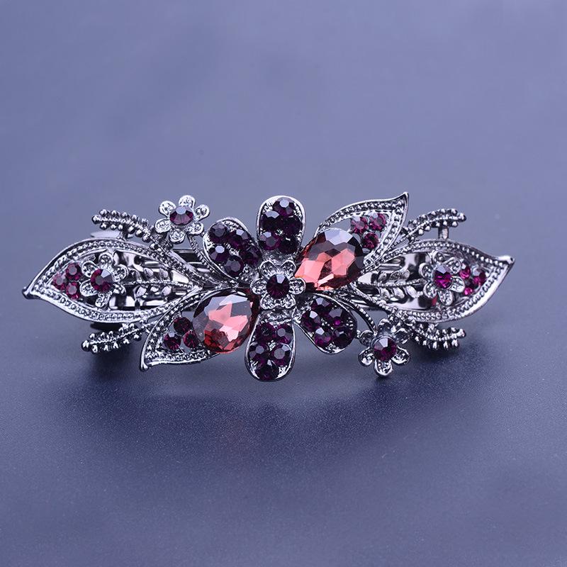 Korean Rhinestone Crystal Hair Clip for Women - Large Alloy Hairpin & Ponytail Accessory
