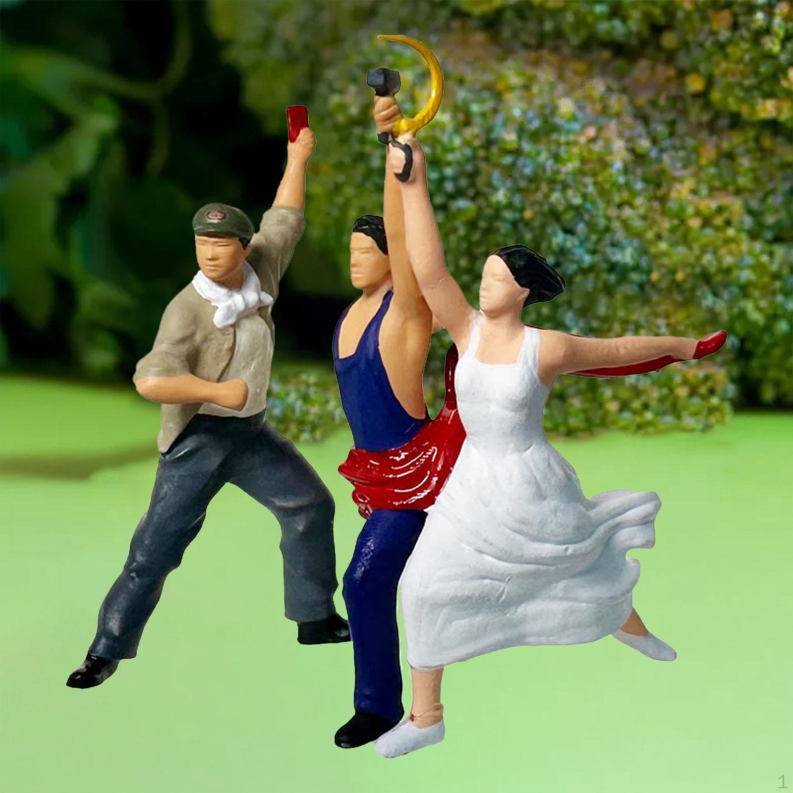 1/64 Scale Figures People Resin Figurines Tiny Painted Miniatures for Model Train Layout