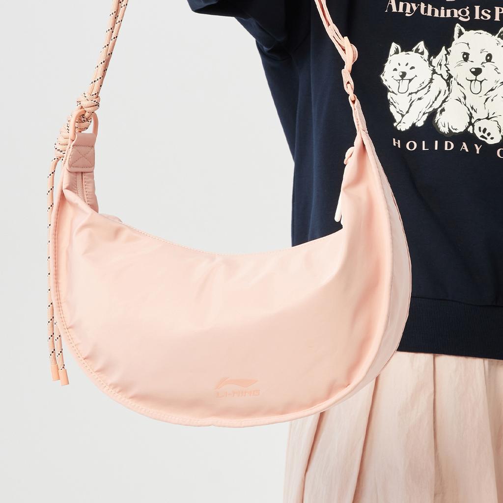 New LiNing Sports Life Collection Polyamide Dumpling Bag, Crossbody Bag, Shoulder Bag Unisex Cherry Blossom Pink ABDU165-5