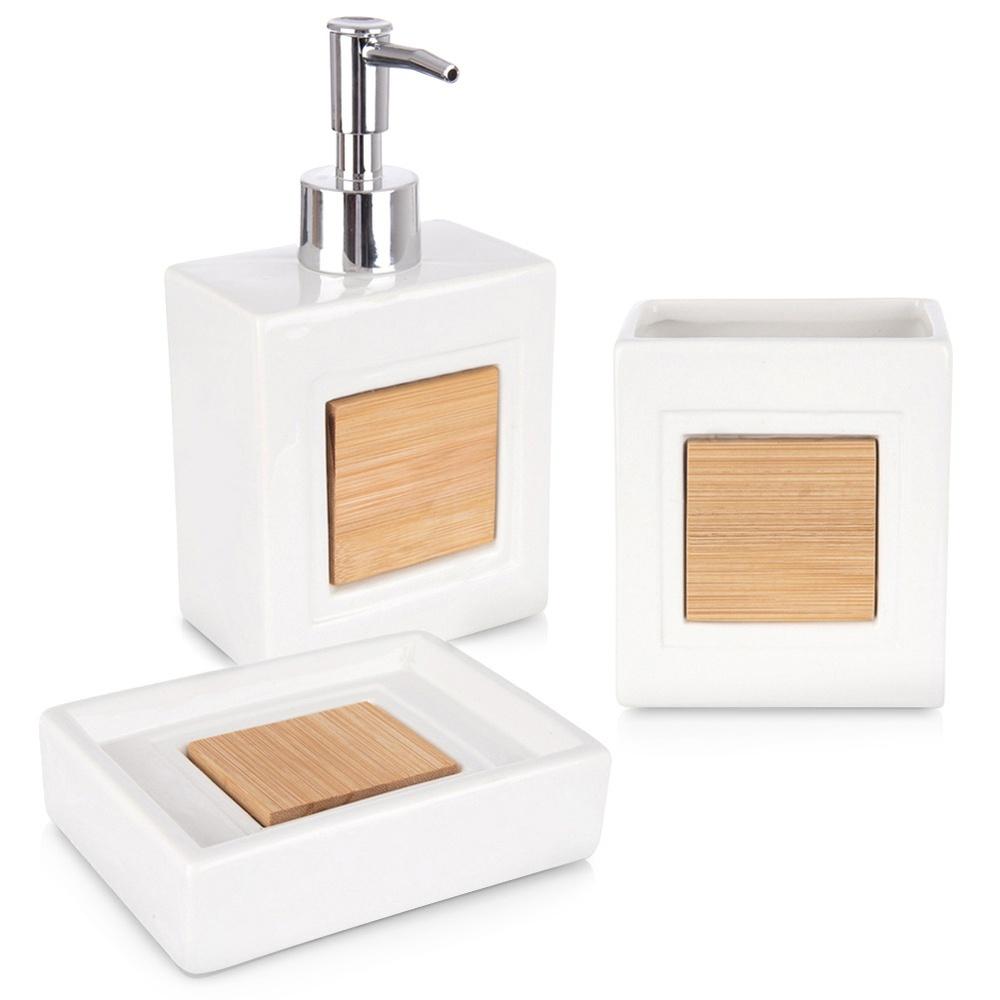 Dolomite white bathroom set 3 pieces