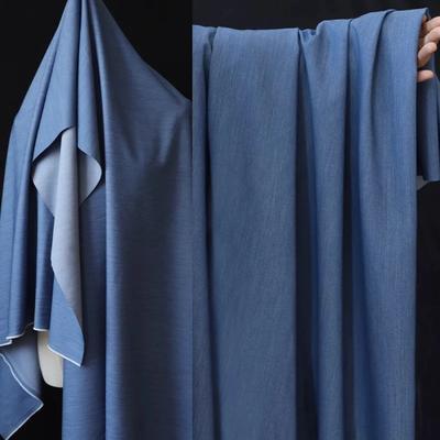 Wide 150cm Denim Micro-elastic Fabric High-end Thin No-wash Non-fading DIY Dress Shirt and Pants Fabric