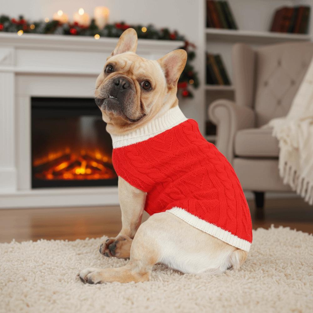 Warm Turtleneck Dog Sweaters Soft Cozy Dog Pullover Jumper Wear-resistant High Stretch Dog Winter Clothes Medium Dogs