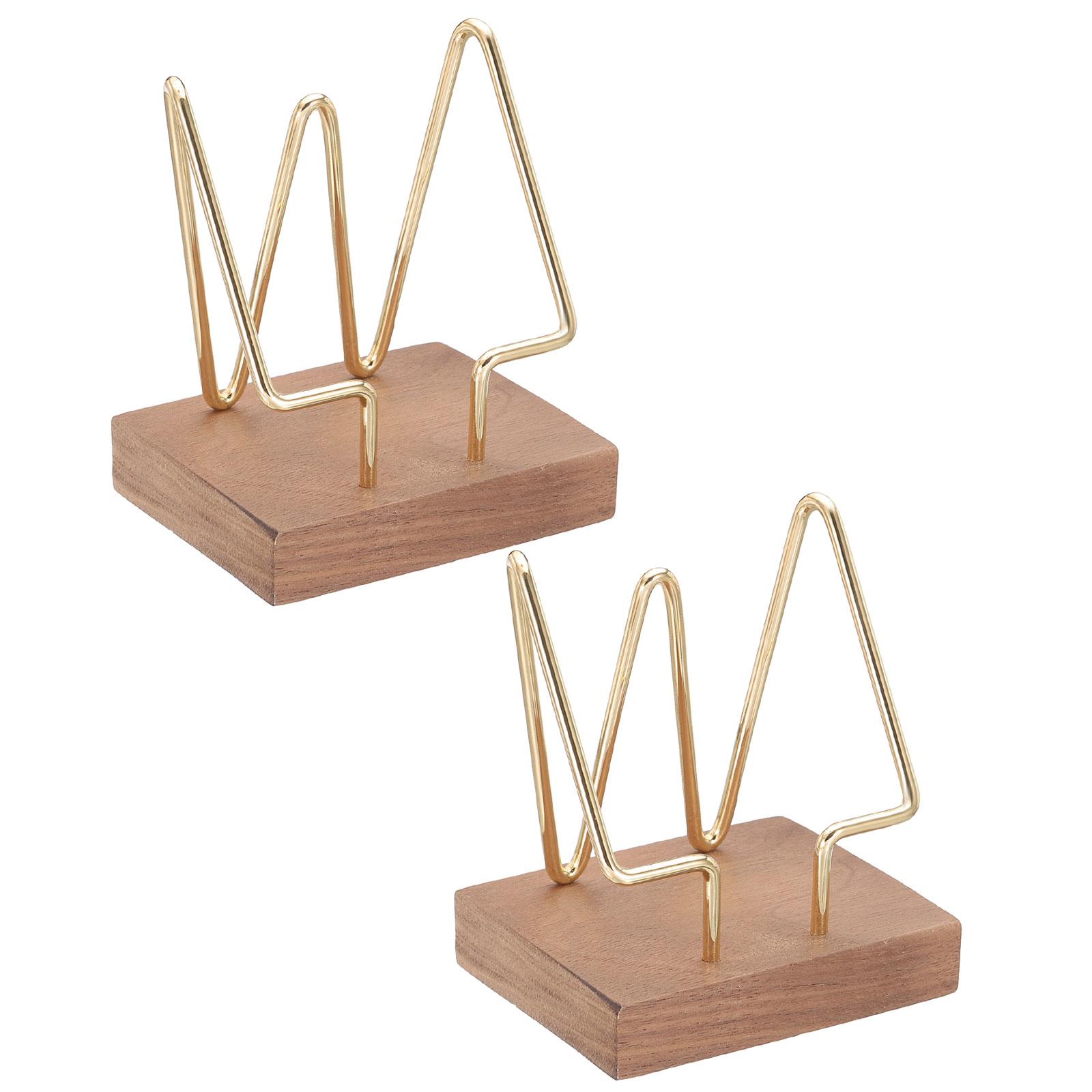 2/3Pcs Vertical Business Card Holder for Desk Wood Desktop Business Card Holder Office Wooden Name Card Display Stand Organizer