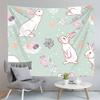 Cute Rabbit Print Tapestry for Girl Boys Dorm Room Decor Easter Rabbit Wall Hanging Kawaii Greetings and Presents for Easter Day