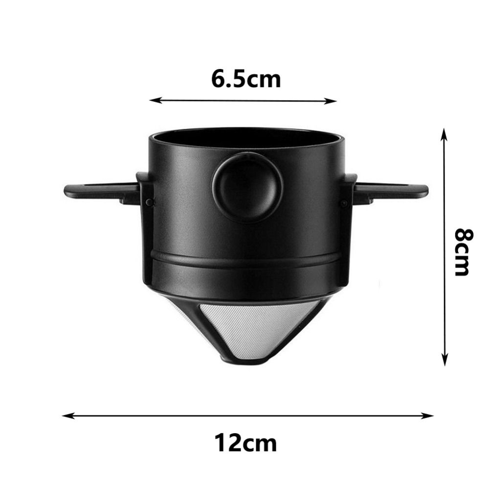 Tragbarer faltbarer Kaffeefilter wiederverwendbar mit Tassenhalter Kaffeefiltertassen Edelstahl leicht zu reinigen Tropffiltertasse