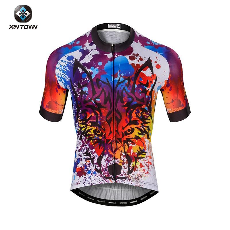 XINTOWN Mens Short Sleeve Cycling Set Quick Dry Bicycle Jersey Riding Sportswear