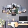 Girl PUBG FPS Game No Framed 5Pcs Decorative Wall Art Canvas Posters Pictures Paintings Home Decor for Living Room Decoration