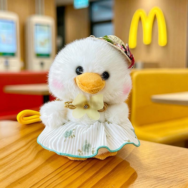 Duck Stuffed Animal With Summer Hat For Birthday Gift And Collection