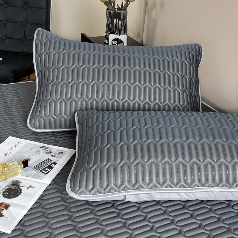 Class A Solid Color Cool Silk Latex Mattress Summer Ice Silk Mat Air Conditioner Mat High-End Washing Machine Washing 3Pcs