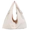 New Nylon Shoulder Tote Bag Waterproof Large Capacity Underarm Bag Solid Color Zipper Closure Shopping Bag for Women Girls