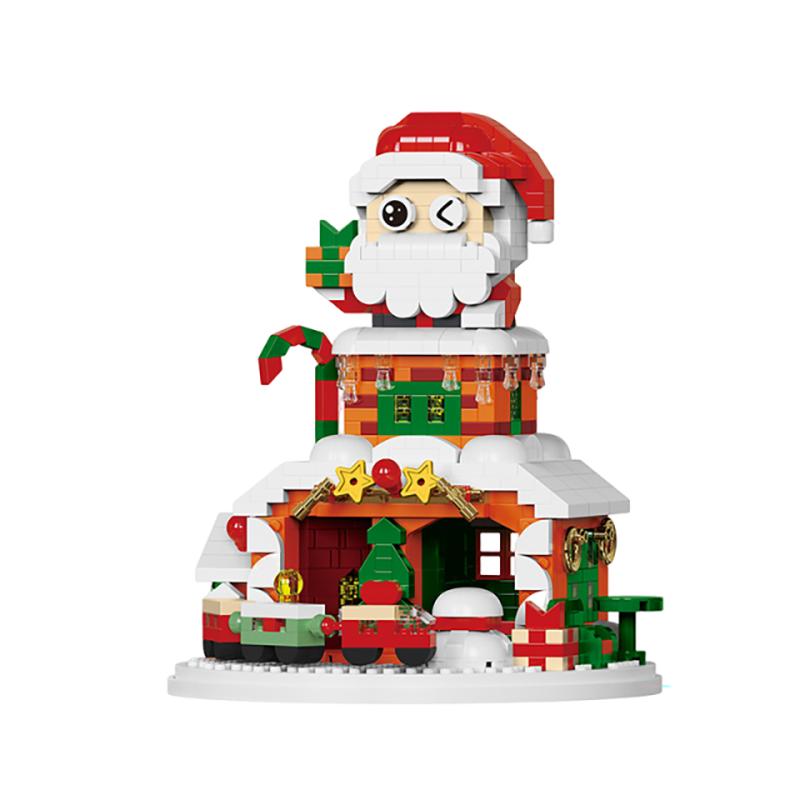 Christmas Building Block Santa Claus Snowman Elk Tree Micro Brick Puzzle Assembly Model Home Decoration Xmas Party Gift Kid Toy