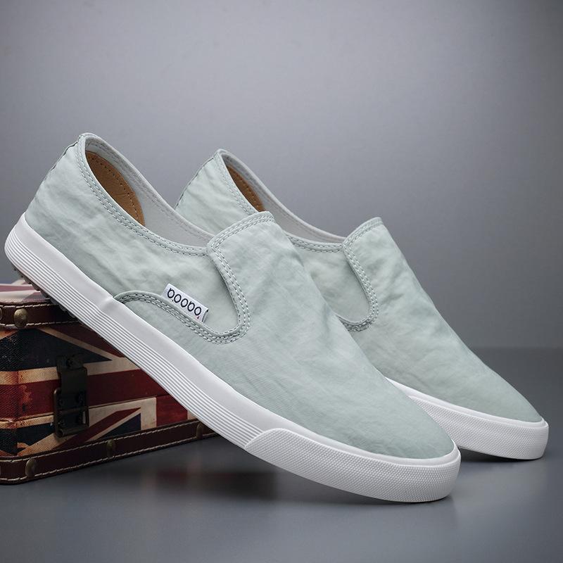 Summer canvas shoes men's one-pedal lazy shoes British loafers driving soft-soled old Beijing breathable casual cloth shoes
