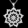 925 Silver Flower Pendant Necklace for Women Wedding Engagement Party Gift