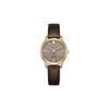 Eco-Drive Series Eco-Drive Rose Gold Business Fashion Solar Quartz Genuine Leather Strap Women's Watch Gray Dial EW2593-10X