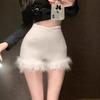 Sexy American Style High Waist Fuzzy Bodycon Booty Shorts for Women