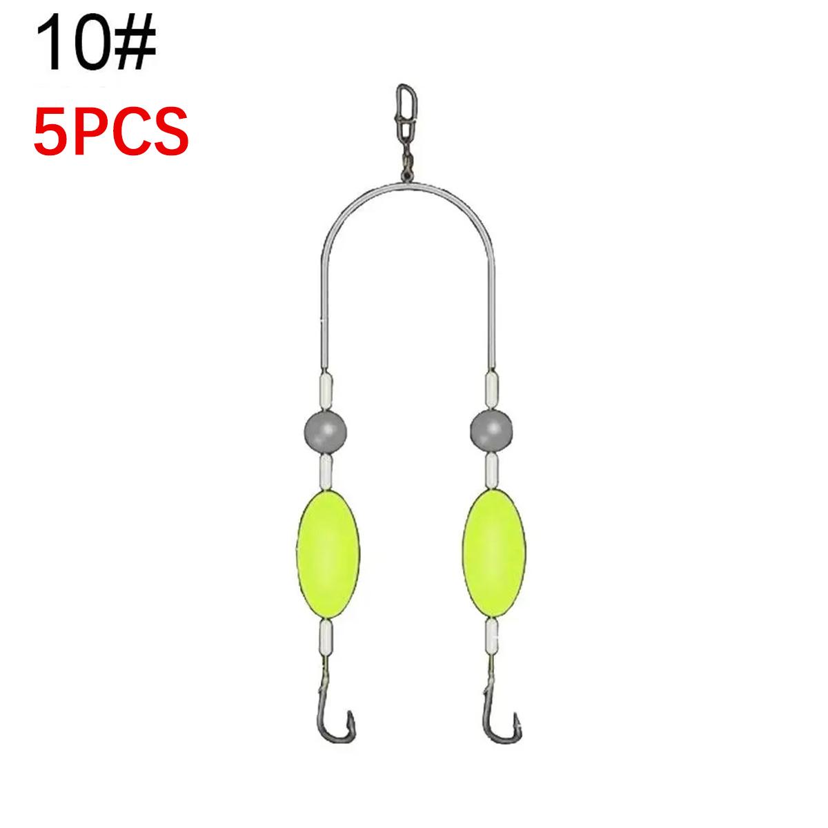 

5 шт. двойные обратные крючки рыболовная оснастка плавный литье анти-запутывание устойчивый к зацепам раздельный крючок оснастка пресноводная соленая вода джиггинг рыболовные принадлежности 5PCS-#10