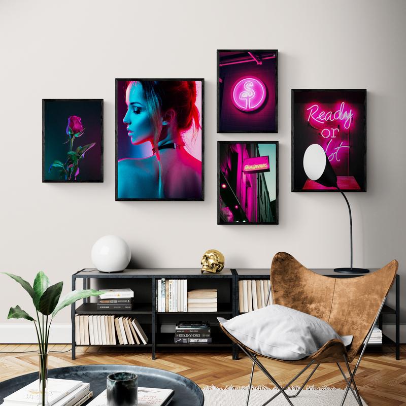 Cyberpunks Style Poster Woman Figure Painting Modern Fashion Black Color Pictures Posters On The Wall Girl Room Decor Prints No Frame