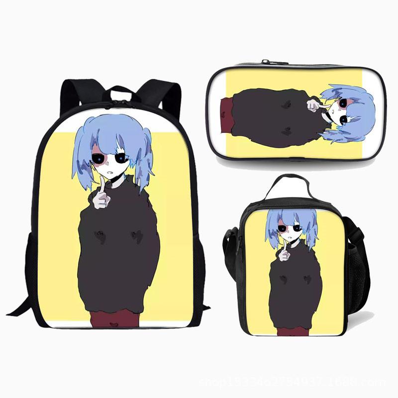 Sally Face Backpack Set With 17inch Large Capacity Student Computer Bag For Daily Use