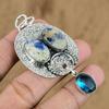 Birthday Gift For Her Natural Sodalite Gemstone Pendant 925 Sterling Silver