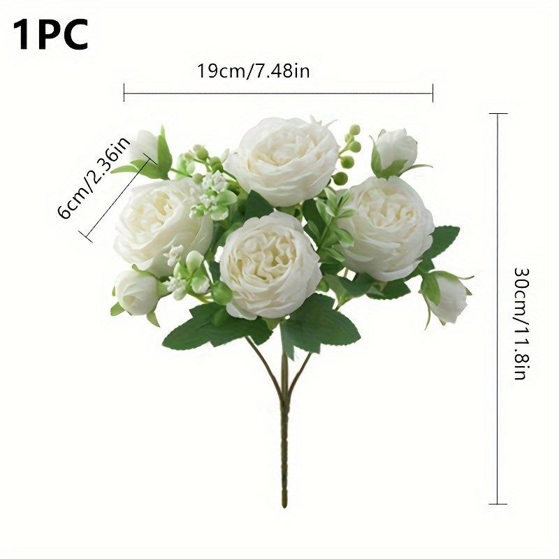 4 Bundles Artificial Peony Flowers - Faux Peony Bouquets for Wedding, Home, St. Patrick's Day, Easter Decorations, Aesthetic Room Decor