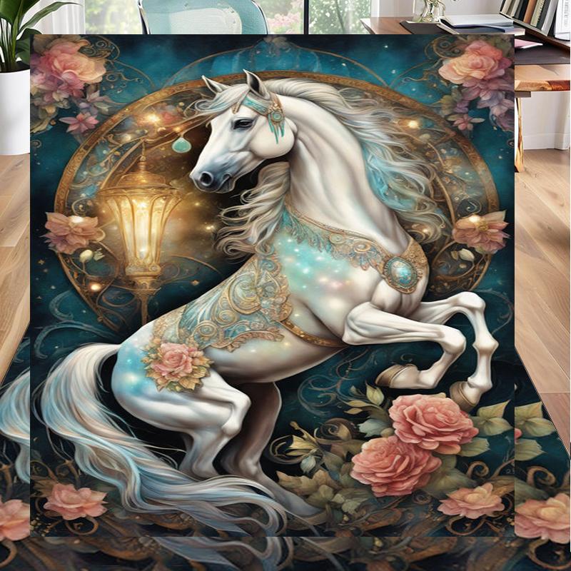 Ethereal Horse Fantasy Office Rug Chair Mat, Entryway Carpet, Suitable for Front Door, Bedroom, Living Room, Desk, Holiday Gift