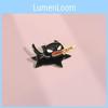 Whimsical Black Cat Pin Funny Cartoon Brooch For Fashionable Outfits And Bags
