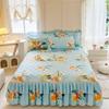 1pc Thicken Bed Skirt Floral Style Bed Linen Double Layered Lace Bed Cover Home Bedspread faldones de cama (No Pillowcase)
