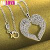 925 Sterling Silver Heart Love Pendant Necklace Jewelry