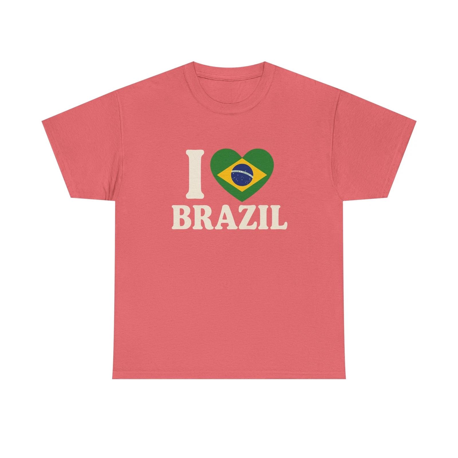

I Love Brazil Unisex Cotton Tee-Summer Shirt, Gifts, Travel, Vacation Outfit S