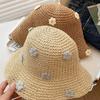 Foldable Straw Sun Hat With Wide Brim For Beach Vacation Summer Outdoor Activities Floral Design Breathable Women's Hat