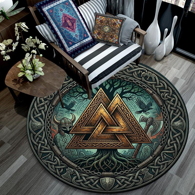 Symbolism Artwork Round Area Rug Under Office Chairs Bedroom Living Room Home Decor 80cm x 80cm