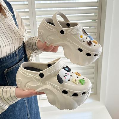 Fashion 2025 New Women Platform Sandals Cute DIY Dog Summer High Heel Shoes Girls Fashion Clogs 8CM Thick Sole Beach Street Slippers