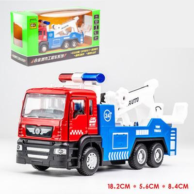 Παιχνίδι 1/50 Scale Pull Back Vehicles Tow Truck Toy, Friction Power Toy Row Trucks for 3+ Years boys and girls, Light & Sound Truck Toy for Children with Car