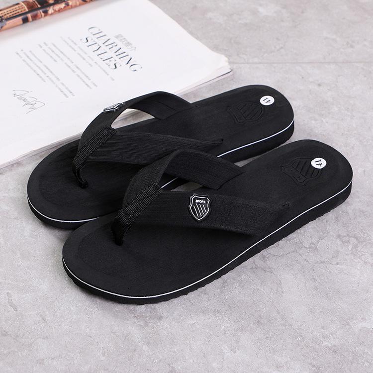 2022 Trendy Wood Grain Letter Flip-Flops: Fashionable Men's Summer Style