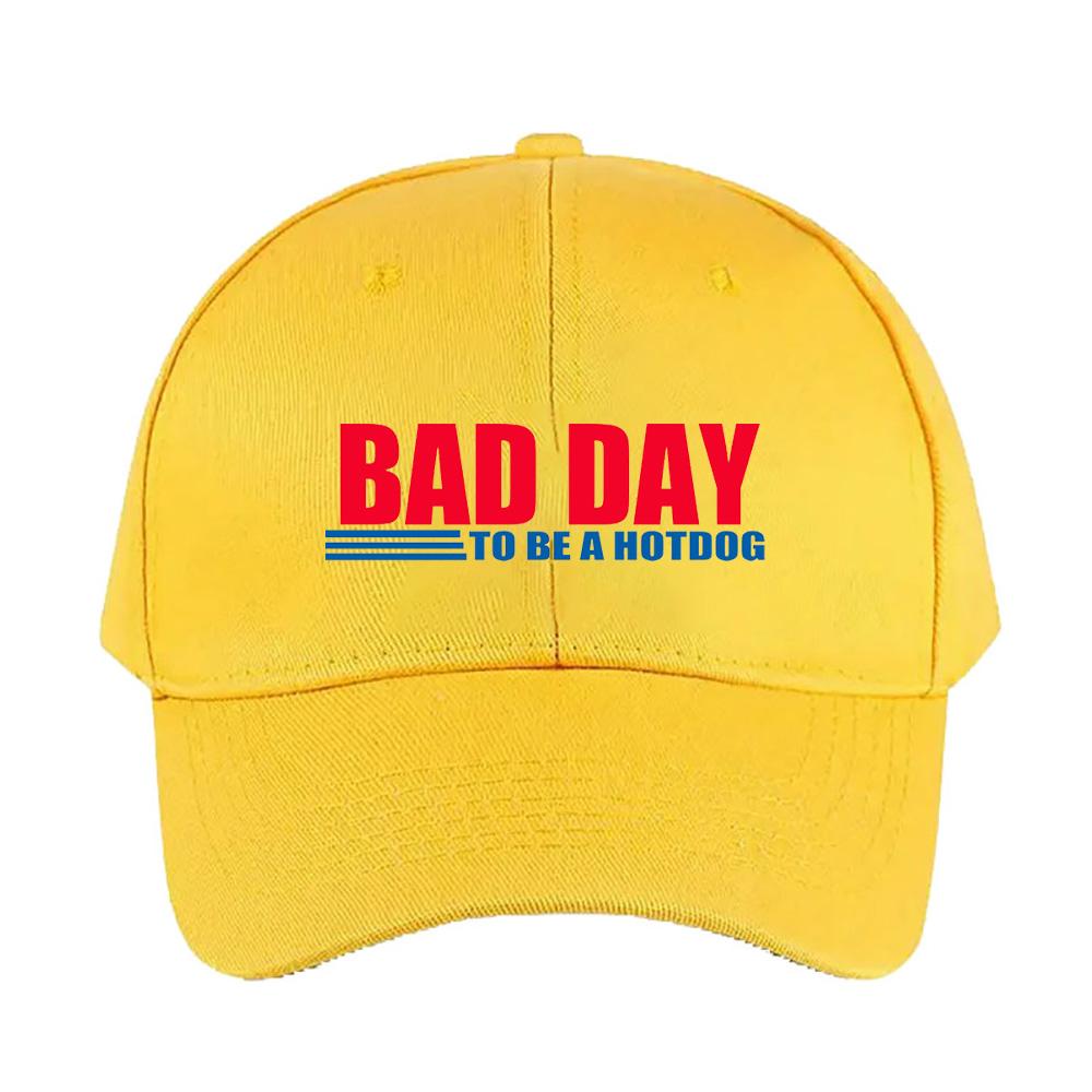 Bad Day to be a Hot Dog Cap Summer Woman Man Baseball Cap Adjustable with Curved Brim Duckbill Cap Protection Sun Hats