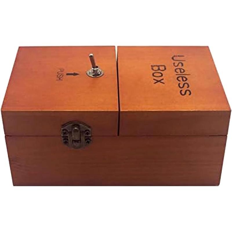 Wooden Useless Boring Box, Broad Game Tricky Toys Useless Box, Creative Adult Funny Toys Kids Gift Fun Birthday Party Toys for Children, Useless Box