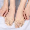 1 Pair Half Toe Socks Women Lace Toe Topper Socks No Show Liner Invisible Toeless Socks Forefoot Non-Slip Insoles Pads