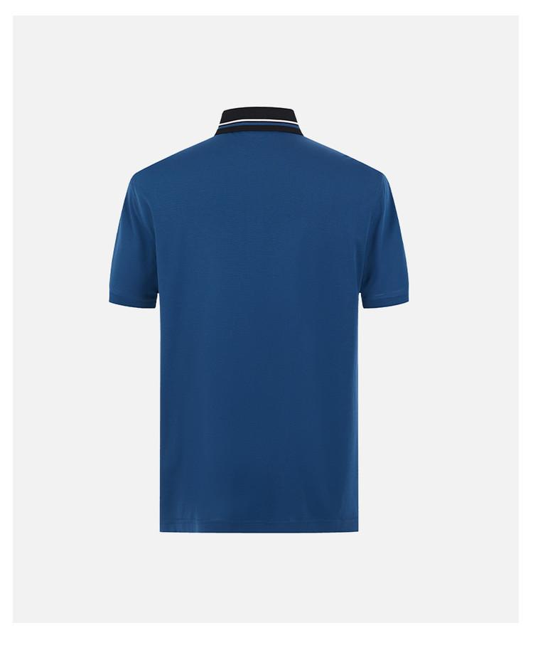 Embroidered Badge Collar Contrasting Color - Spring/Summer Fashion Versatile Men's Lapel Short Sleeved Polo Shirt