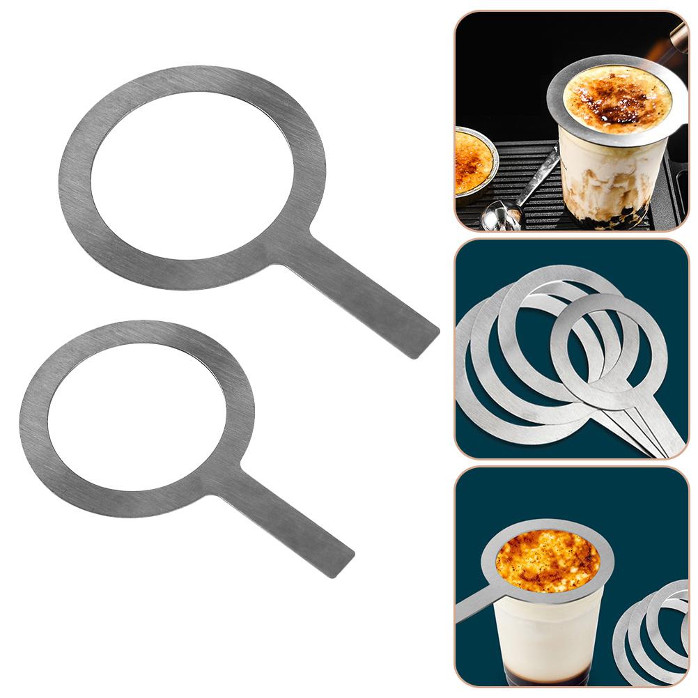 2 Pezzi Tappo Anello Tazza Latte Tazze Brulee al Forno Caffè Tazzine Espresso Coperchi in Acciaio Inossidabile per Bordo