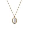 Arvaleff Korean Style Fritillary Pendant Necklace with Oval Shell On Copper Chain