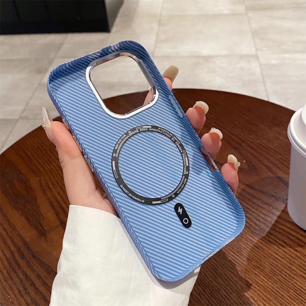 Carbon Fiber Texture For Magsafe Magnetic Case For iPhone 16 Pro Max 16 Plus Wireless Charging Camera Control Button Hard Cover
