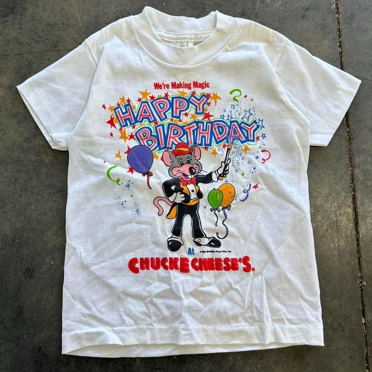 90’s Vintage Chuck E Cheeses Happy Tee Unisex Short Sleeve Shirt S-5XL S