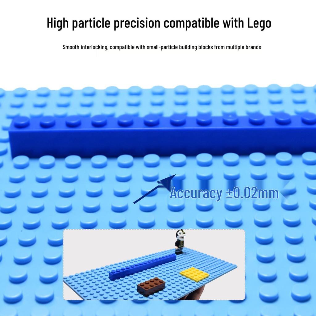 16x32 Hole MOC Base Plate: Wooden Wall Figure & Interlocking Building Blocks Board
