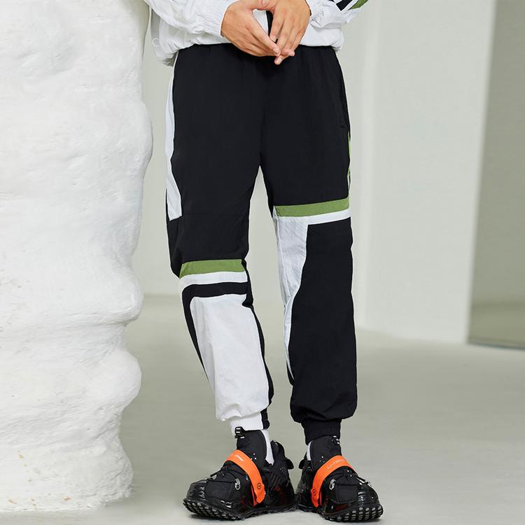 Li Ning Color Block Elastický pas Sportovní kalhoty Pánské Spodky Černá AYKSA95-2