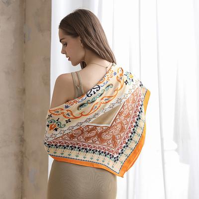 Travel Outside with Boho Retro Printed Square Scarf Japanese and Korean Women's Fashion Niche Shawl Decorative Scarf