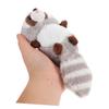 [Abaodam] Mini Red Panda and Raccoon Plush Keychain Pendant, Gray PP Cotton, Bag Charm for Keys and Zippers, 18x7x6cm, Animal Party Gift